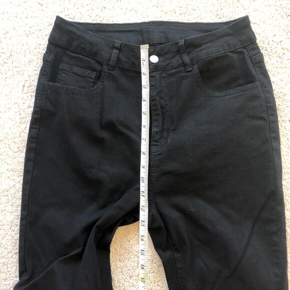 NWOT SHEIN EZwear Women's Plus High Waist Flare Leg Jeans Black 0XL/Size 12 - Picture 6 of 10